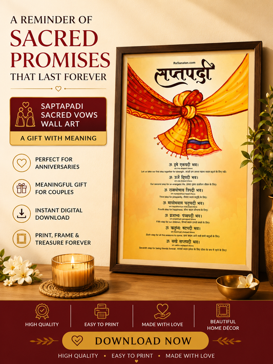 Saptapadi Mantra - Marriage and Anniversary Gift | A Gift With Meaning - Printable Digital Download - Wall Art PDF - Digital Delivery Worldwide